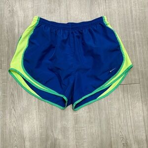 Nike Dri-Fit Drifit Womens Athletic Running Jogging Shorts Large L Blue Green